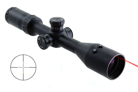 Vism 3-9x42 Full-Size Scope with Integrated Red Laser and Mil-Do